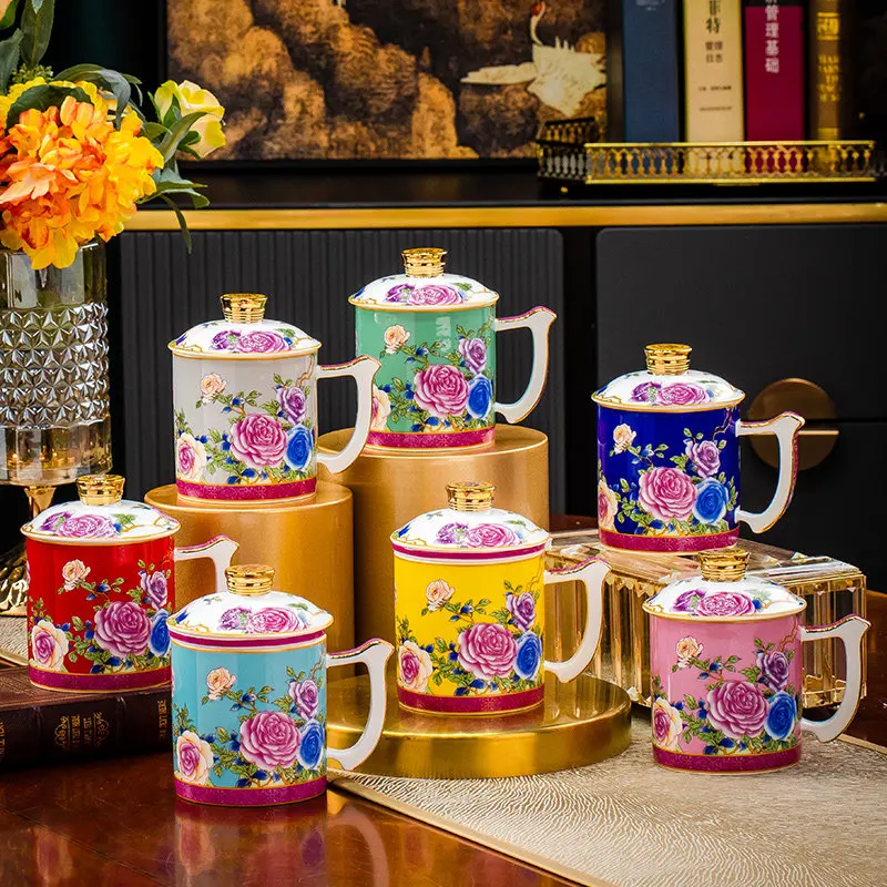 Jingdezhen Ceramic Tea Cup Home Use Enamel Tea Cup Personal Bone China Office Cup Water Cup Owner Cup