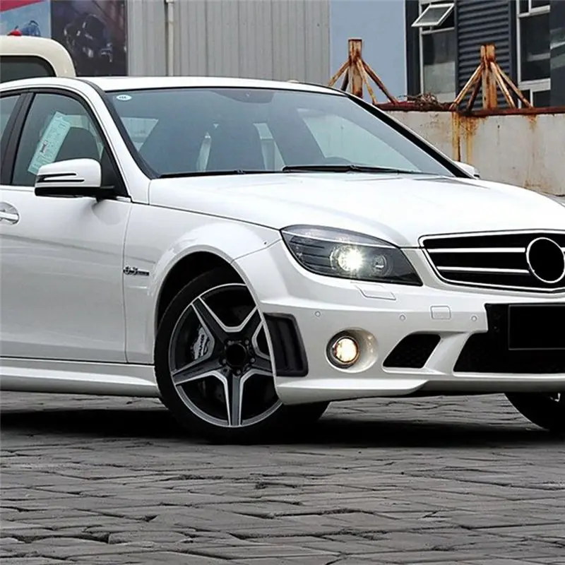 A65P-Car Front Bumper Splitter Side Air Vent Outlet Cover Wind Knife Trim For Mercedes-Benz C-Class W204 S204 2007-2010