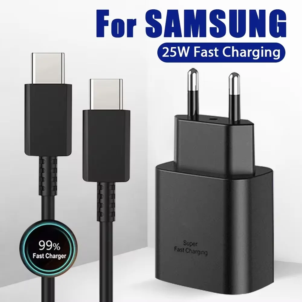 PD 25W Super Fast Charger For Samsung Galaxy S23 Ultra S22 Note 20 10 Plus Cargador USB Type C Fast Charging Charger Phone Cable