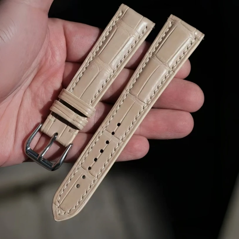 Fit For Grand Seiko Handmake Genuine Alligator Belly Leather Watch Strap 19mm 20mm 21mm 22mm Custom Watch Band