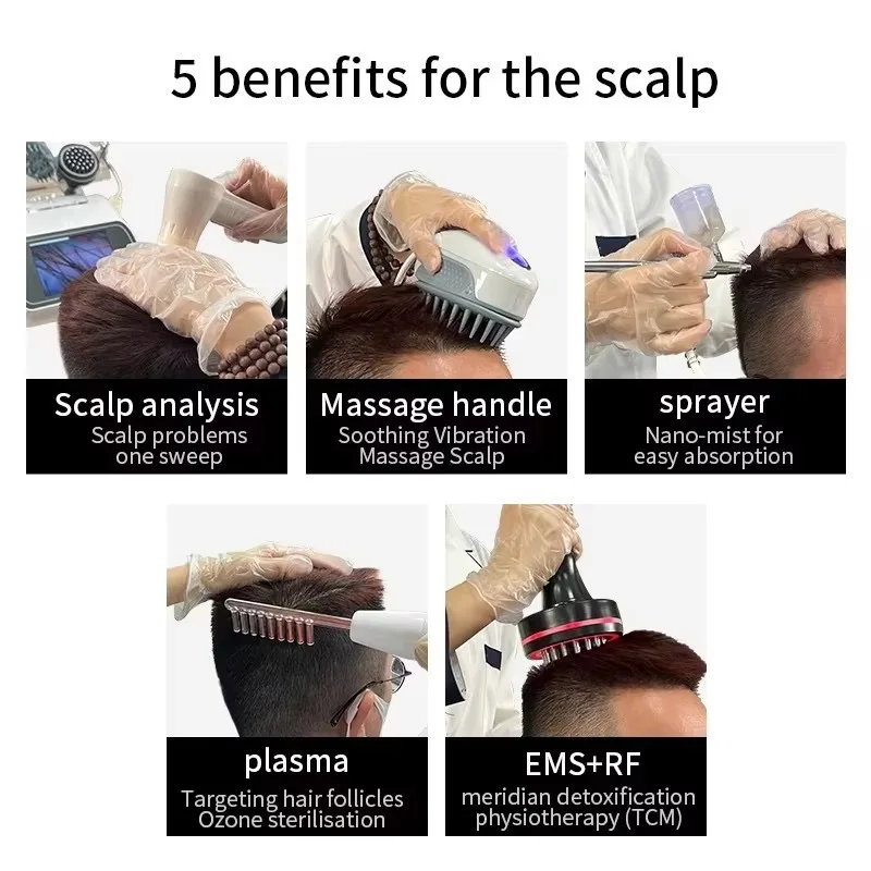 5-in-1 Multi-Function Scalp Care Device, Scalp Analyzer, Hair Care Machine, Anti-Hair Loss Beauty Salon