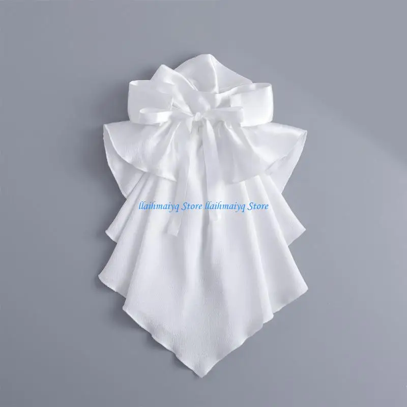 573B Victorian Courtly Drape Collar corbata bufanda Cosplay evento traje accesorio Jabot Collar falso para escenario evento