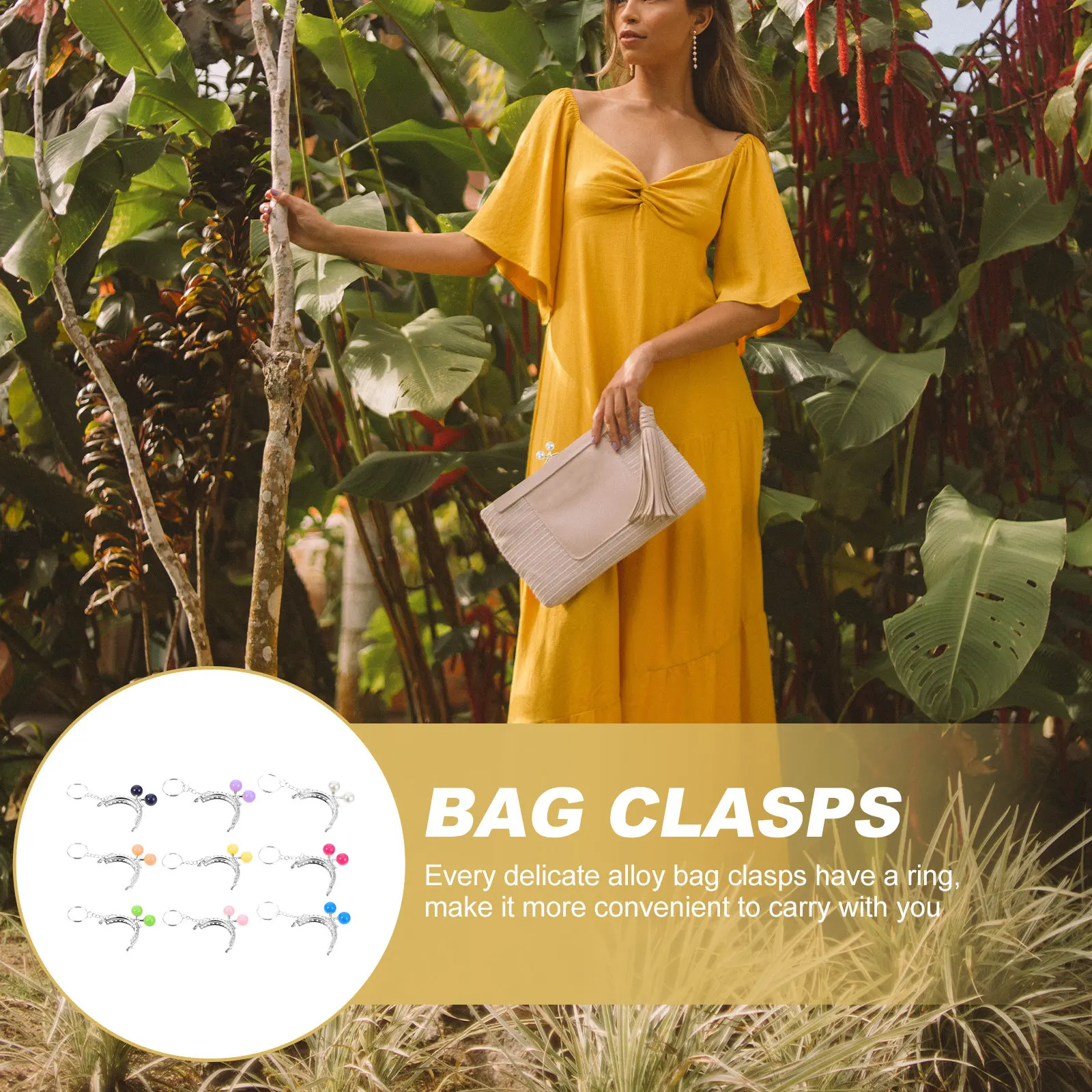 

9Pcs Candy Bead Bag Clasps Delicate Titanium Alloy Purse Frame DIY Handbag Accessories Clasp Lock Durable Lightweight