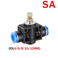 20/50PCS SA Throttle Valve Air Flow Control Valve 4mm 6mm 8mm 10mm 12mm Pipe Water Hose Pneumatic Manual Valve Push in Connector