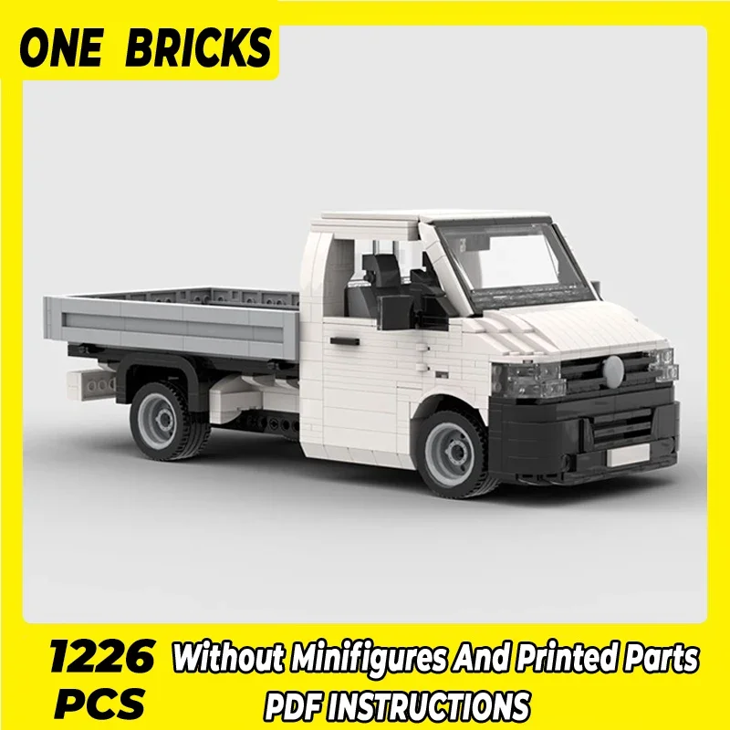 Moc Building Bricks City Car Model T5 Transporter Flatbed Technology Modular Blocks Gifts Toys For Children DIY Sets Assembly