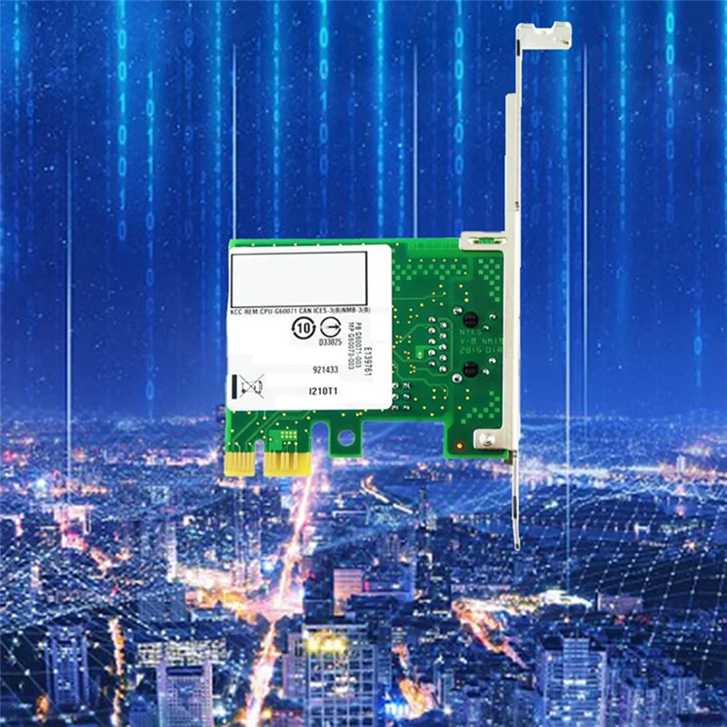 SMIEA I210-T1 PCI-Ex1 Gigabit Single Port Server Desktop Wired Network Card I210AT Chip Network Card