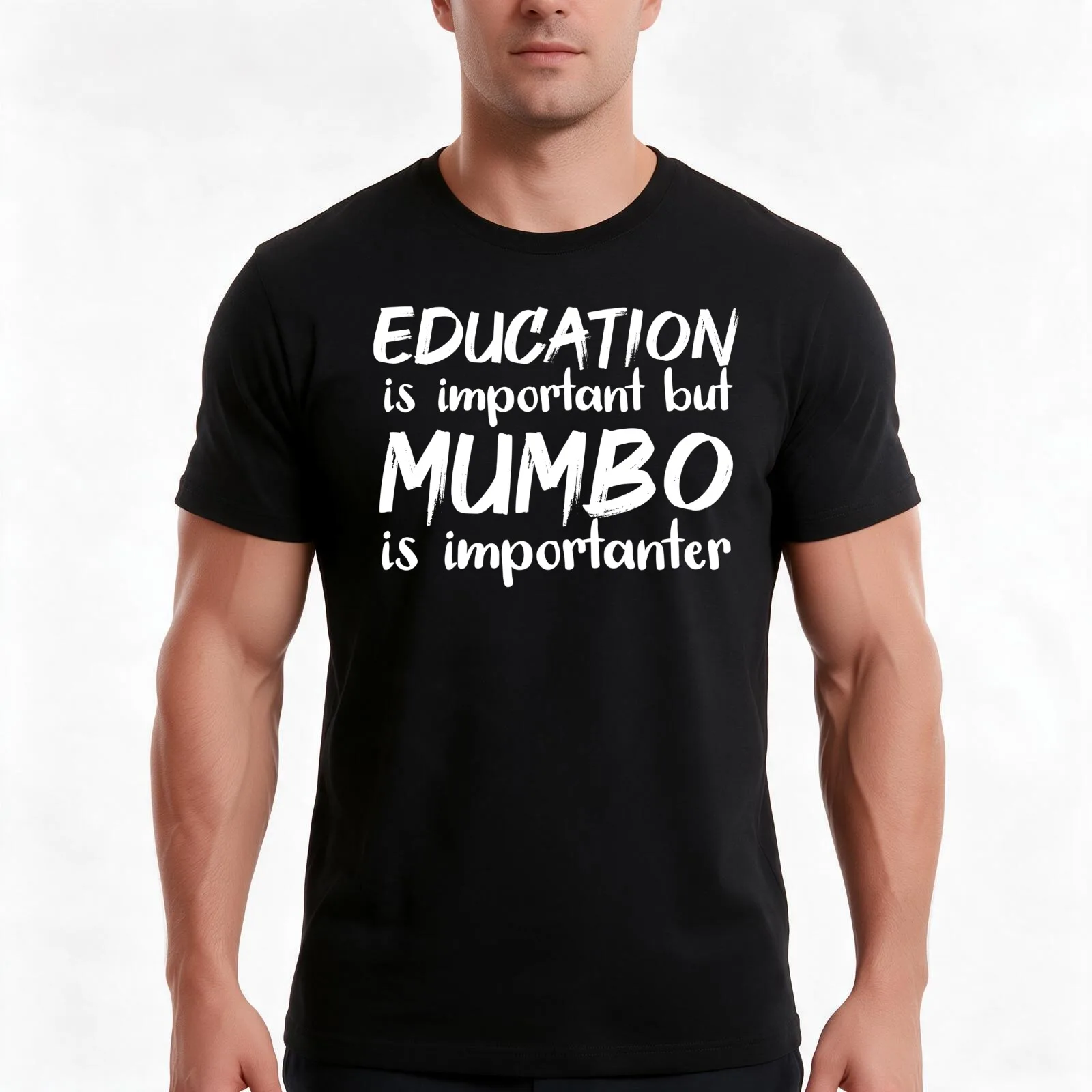 Education Is Important But Mumbo Jumbo Is Importanter T-Shirt, Summer Casual Cotton Tee, Oversized Streetwear Tops, 100% Cotton