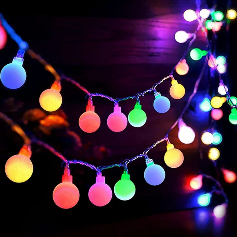 1.5-10M Ball LED String Lights Outdoor Chain Lights Garland Lights Bulb Fairy Lights Party Home Wedding Garden Christmas Decor