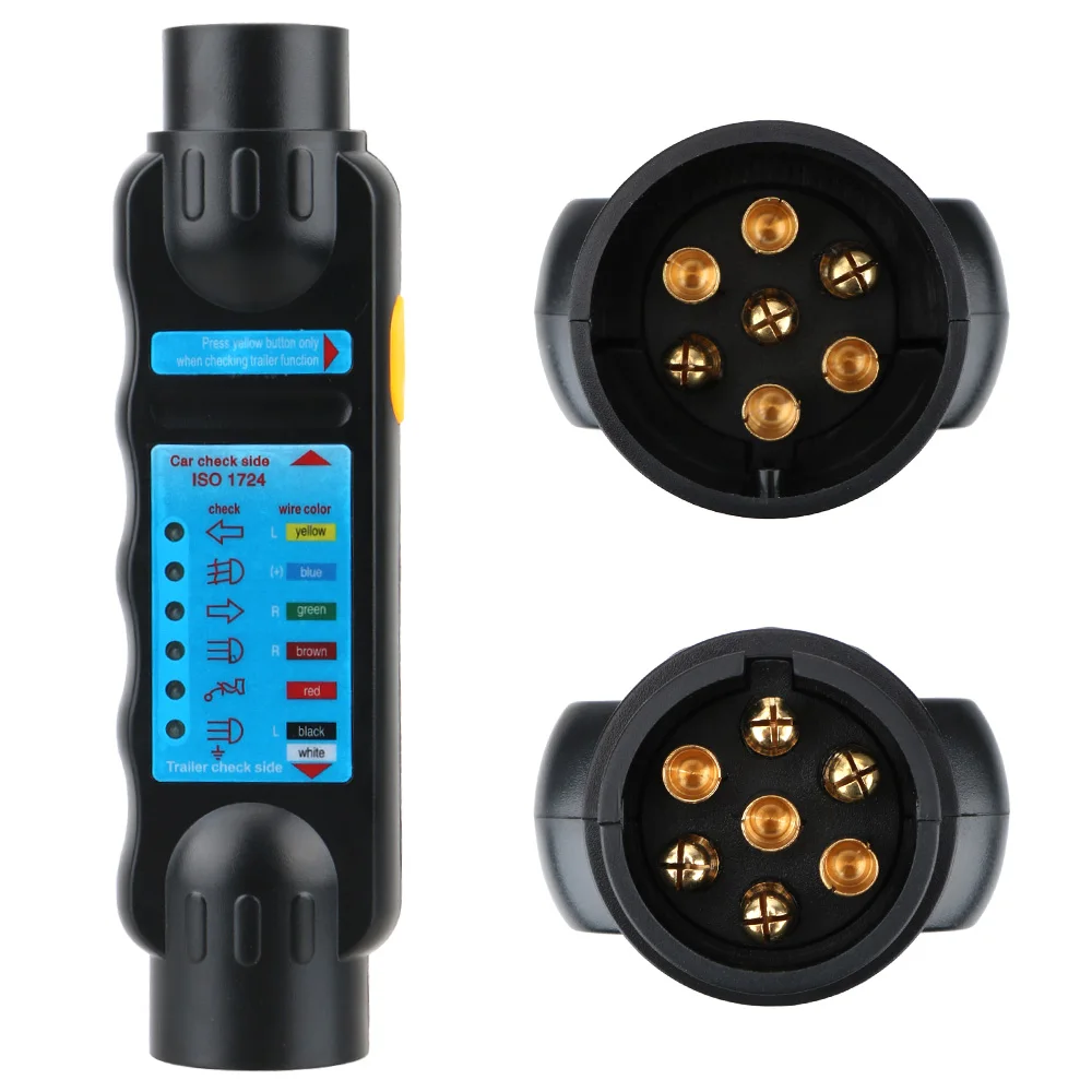 Trailer Tester 7 Pin 12V Plug Socket Diagnostic Tools Caravan Towing Tow Bar Light Wiring Tester Car Towing Light Tester
