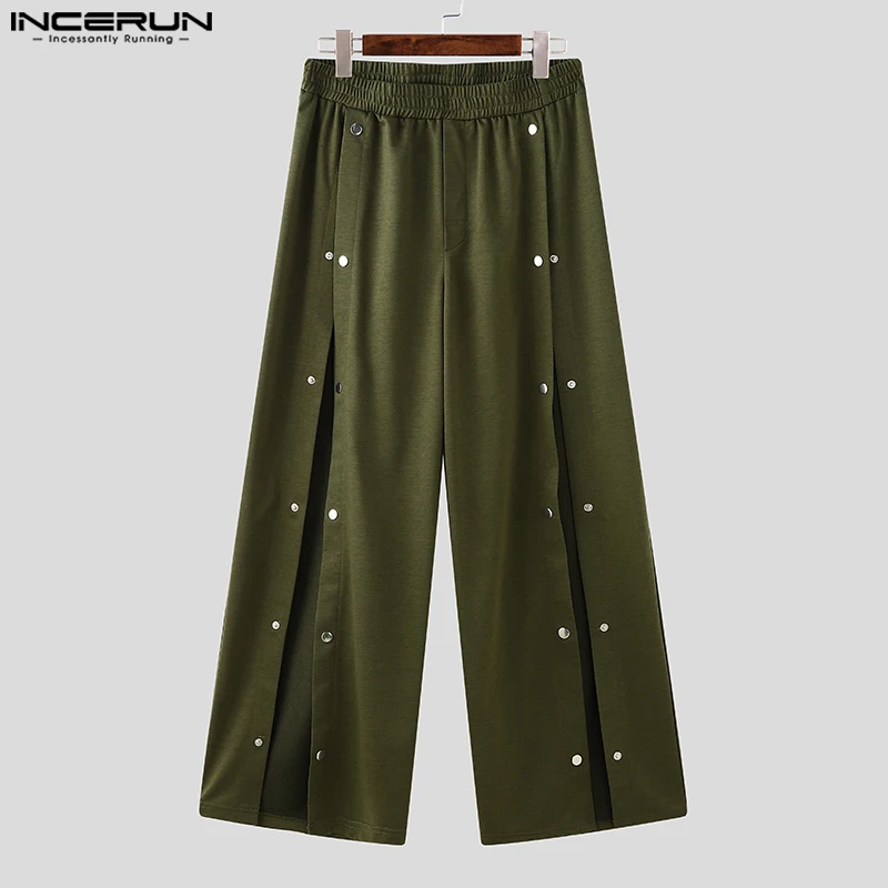 Stylowe spodnie klubowe INCERUN Nowe męskie spodnie Casualowe męskie spodnie z charakterem Modne ażurowe seksowne spodnie rekreacyjne długie spodnie pantalony
