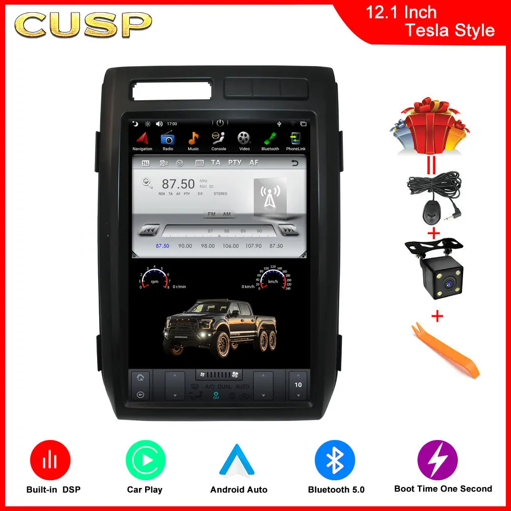 

CUSP 12.1 inch Android Car Radio Stereo GPS for Ford F150 2009- Vertical Screen GPS Navi Car Play Auto Multimedia Head Unit