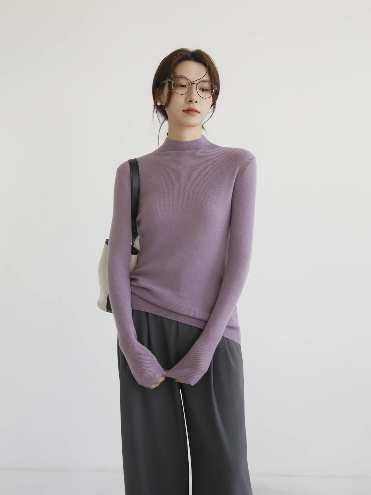 

Ruu Home 00 Wool Basic Sle Women's Autumn Winter f High Collar Slim Fit Base irt Versatile Casual Soft Comfortable