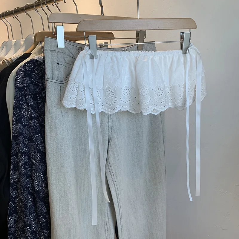Korean Lace Lace Fart Curtain Women's Summer Stacking Design Sense Niche Short Sunscreen Silk Scarf Versatile Thin Scarf