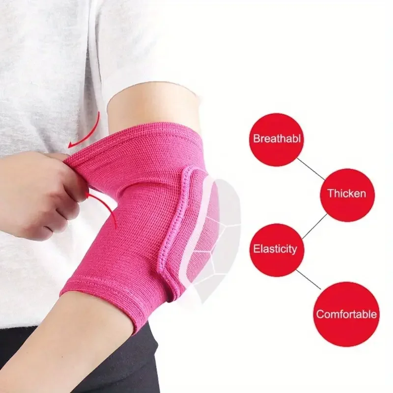 2Pcs Atmungsaktive Ellenbogen Hosenträger Dicken Schwamm Ellenbogen Pad Kompression Hülse für Sport Volleyball Basketball Schmerzen Relief Ellenbogen Unterstützung – Detail 3