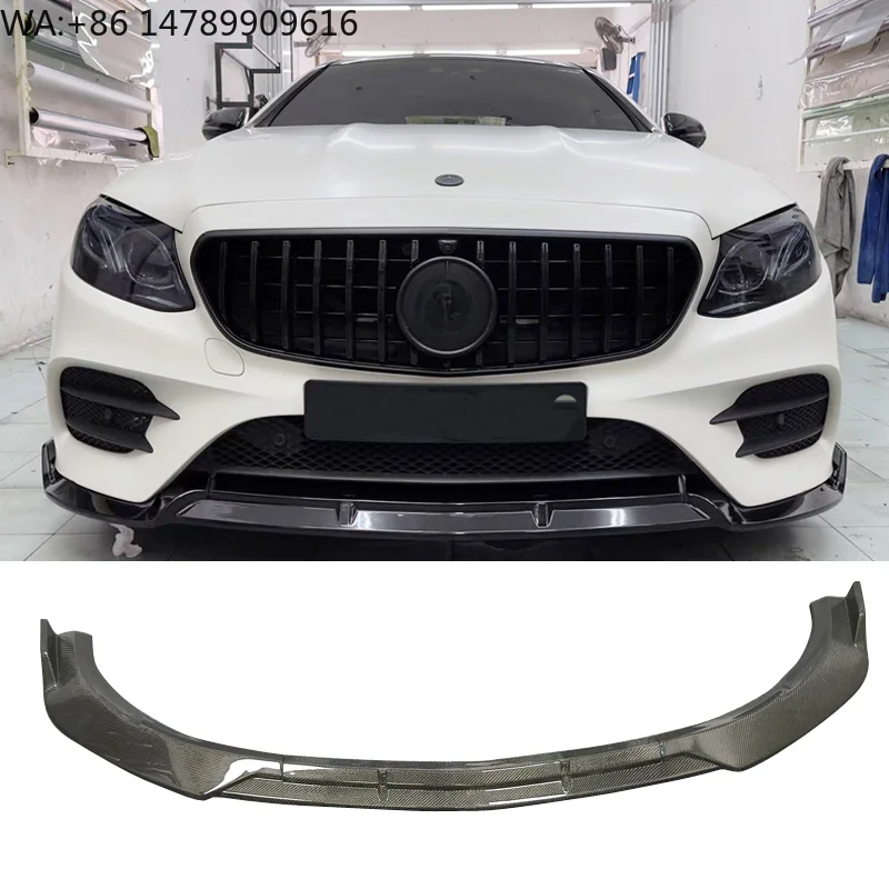 High-end Custom Body Kit For Old-to-New ConversionB Style W213 E300 E350 Carbon Fiber Front Lip For E-Class 2016-2022