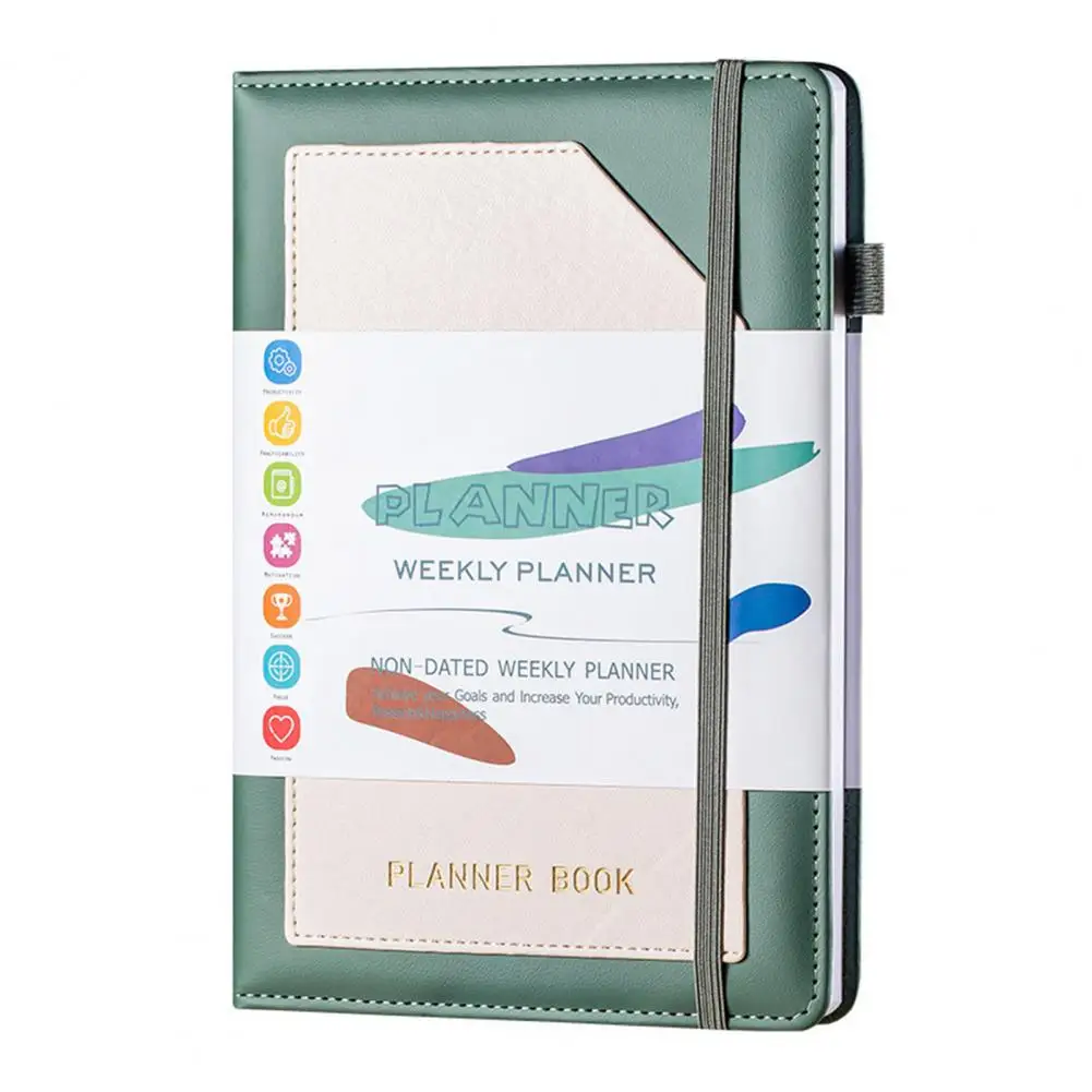 นักวางแผนพร้อมนิสัยติดตามผู้วางแผนที่คู่ควรกับของขวัญพร้อมสติกเกอร์หนังสังเคราะห์2024-2025พร้อมวิสัยทัศน์ติดตามนิสัยสำหรับรายสัปดาห์