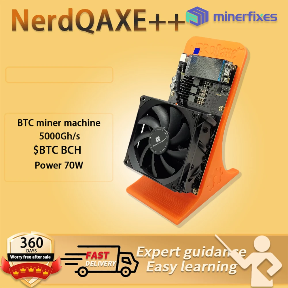 

Original NerdQaxe 4.8TH/s Asic Miners Bitcoins Miner BM1370 Chip BTC Mining Machine BCH BSV DGB XEC with PSU Crypto Miner