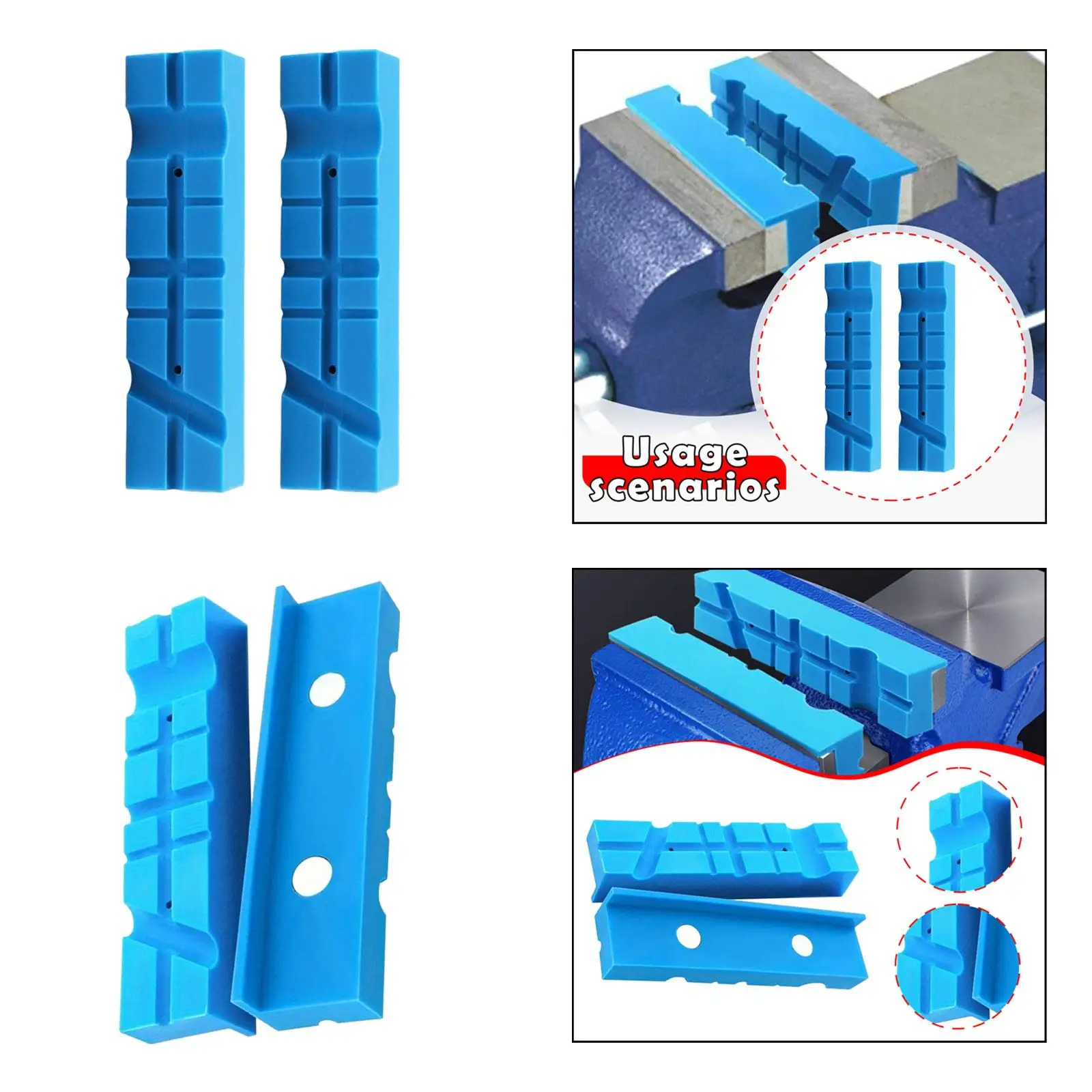 2개 바이스 조 패드 멀티 그루브 텍스처 인서트, 범용 벤치 조 패드