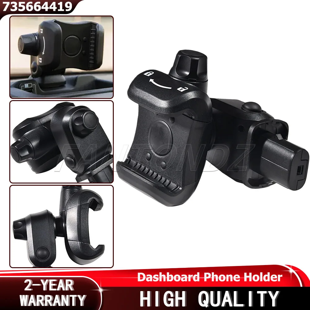 For Fiat 500 Punto Panda Ducato Dashboard Phone Holder Cradle Mobile Phone Holder Smartphone Black 735664419 735645489