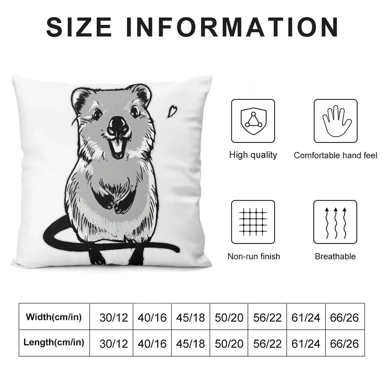 Happy quokka Throw Pillow pillow cover luxury Pillow Covers Decorative Cushion Cover Custom Cushion Photo