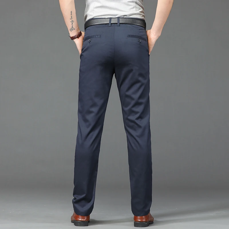 Modal Lyocell Fabric Casual Pants Men's Summer Thin Straight Business Suit Trousers Soft Breathable Comfortable Male Clothes - view 6