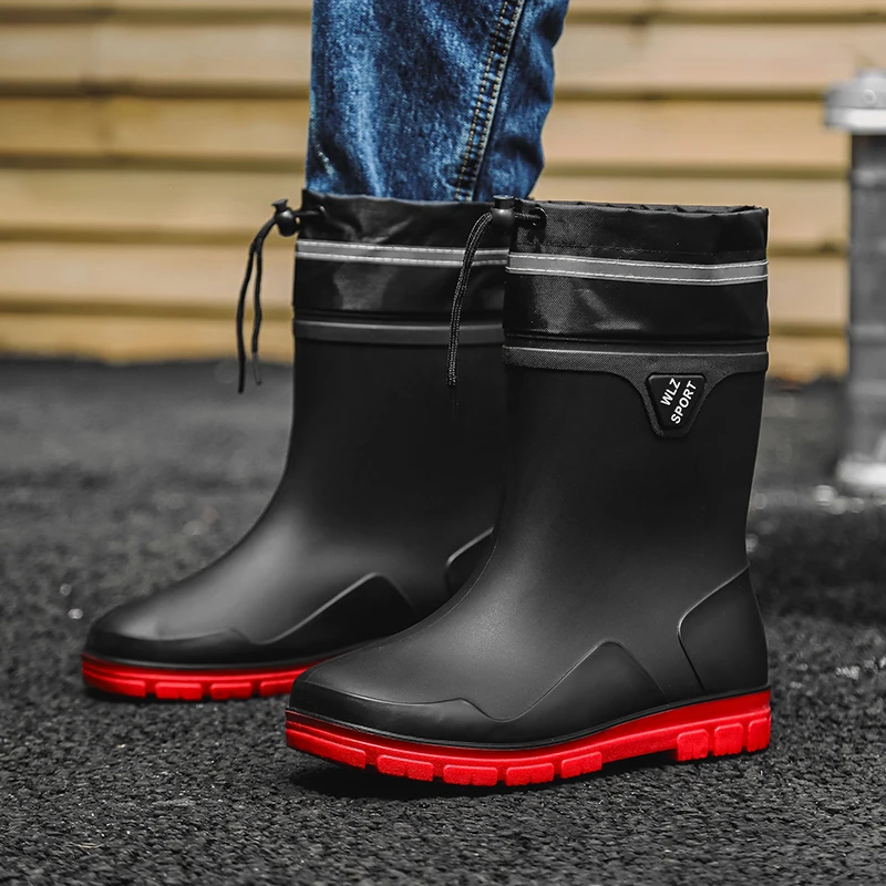 Raining Shoes For Men Water Shoe Brand Men Rainproof Fishing Boot Waterproof Rubber Rain Boots Outdoor Non-slip Rainboots Lluvia