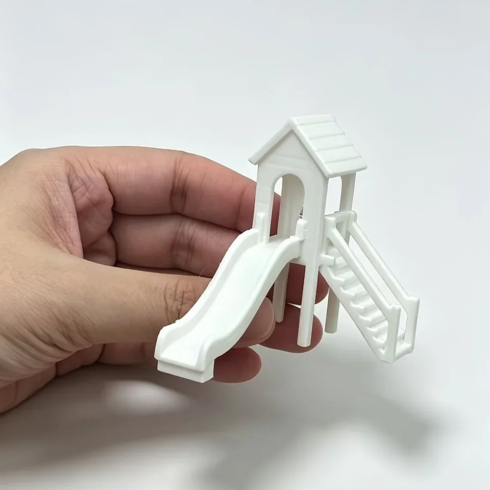 Miniature Playground Slide Figurines 3D Printed Diorama Models Dollhouses Amusement Park Accessory Mini Scene Building Ornaments