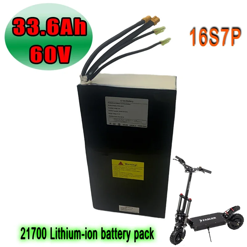 

60V 16S7P 33600mAh литиевый аккумулятор для баланса автомобиля, электрического велосипеда, скутера, трицикла