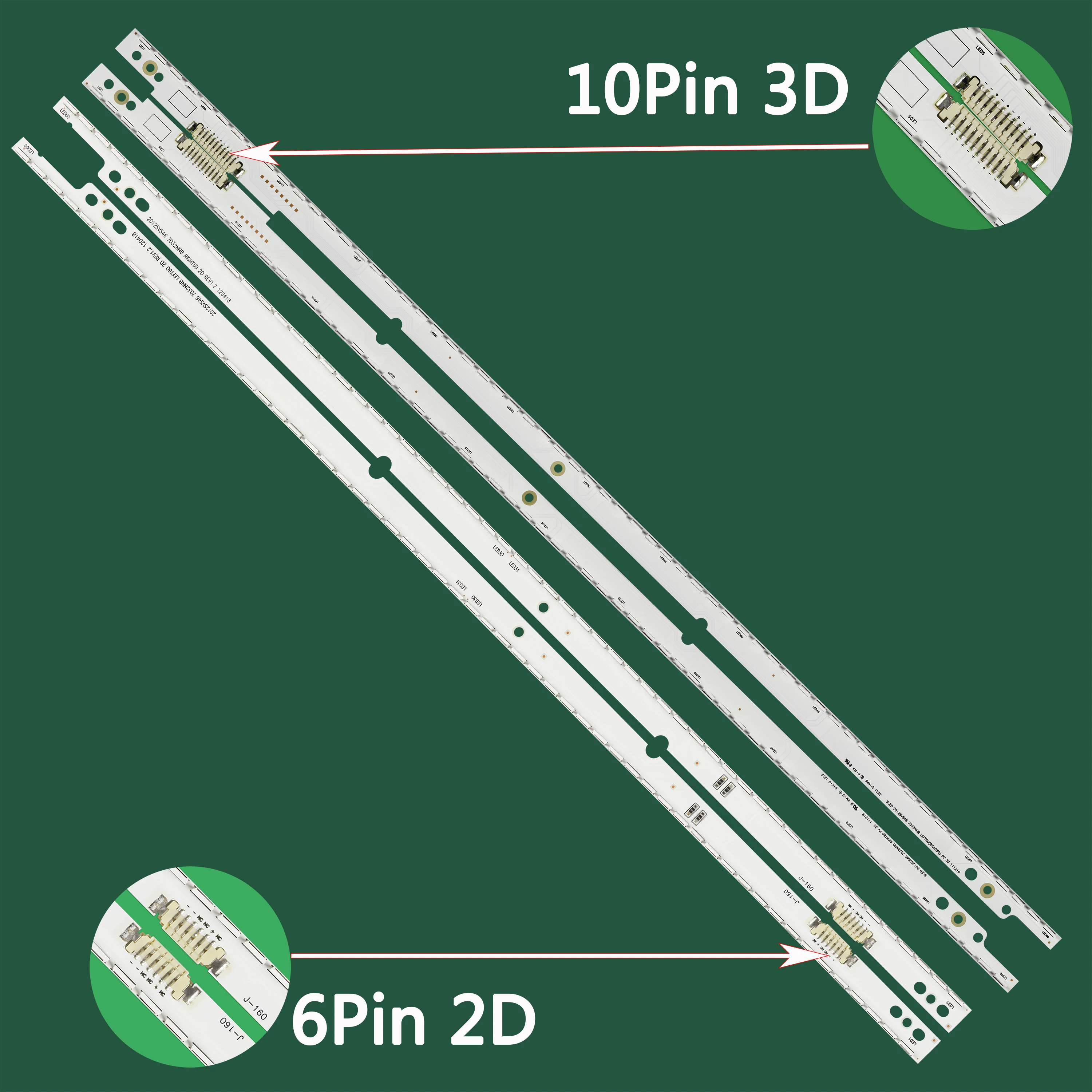 Nouveau 2 PCS/set 572mm LED bande de rétro-éclairage pour Samsung UE46ES6100W UE46ES6510U UE46ES6710 UE46ES6800 V2GE-460SMA-R3 V2GE-460SMB-R3