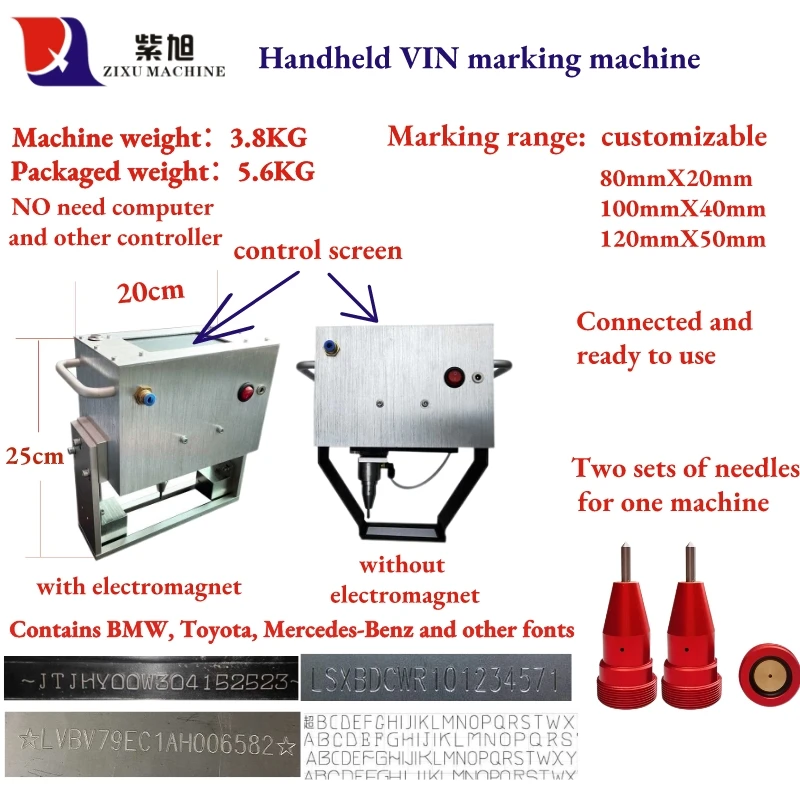 Dot Matrix Metal Vin Number Marking Machine Portable Pneumatic Chassis Number AND Marking Machine Accessories 4mm Marking Needle