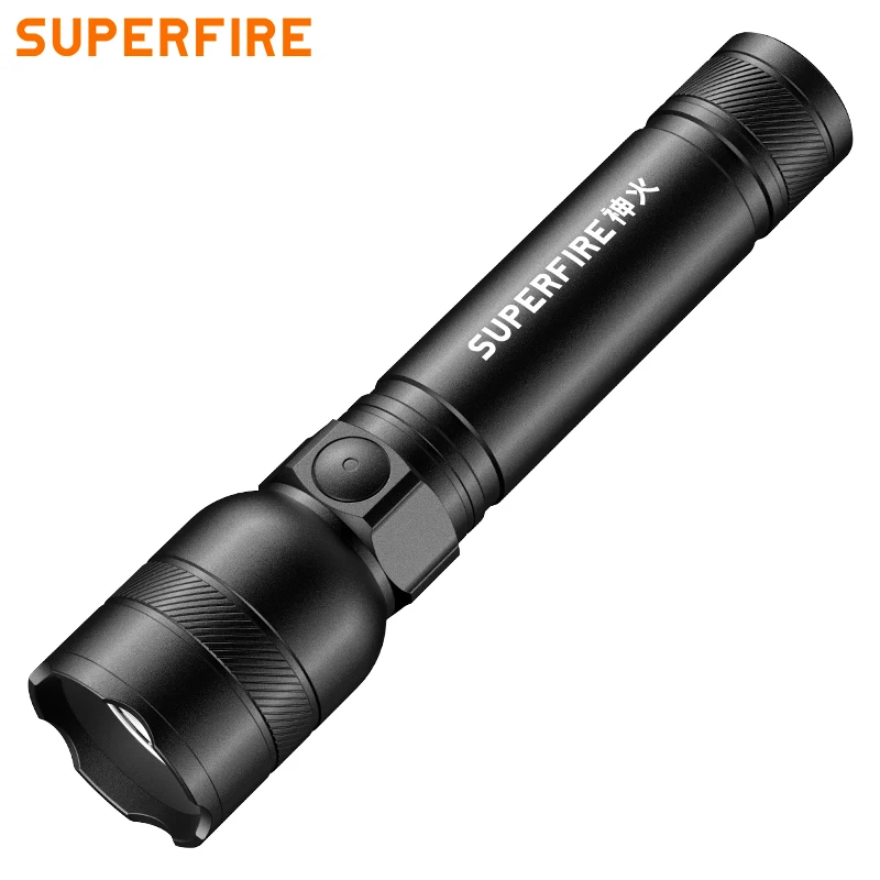 SUPERFIRE A21 18650 Flashlight Aluminum Alloy  7W Portable Torch  Type‑C Battery Waterproof Hand Lamp for Camping Hiking Emergen