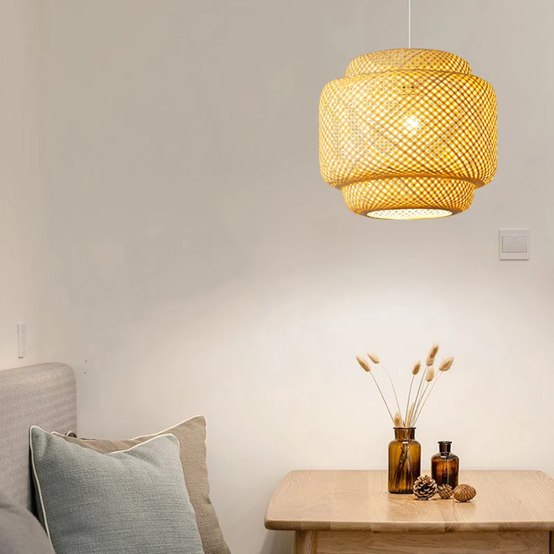 

Chinese Style Pendant Light Handmake Bamboo Hanging Lamps For Living Room Dining Room Decor Restaurant Loft Luminaire Hanglamp