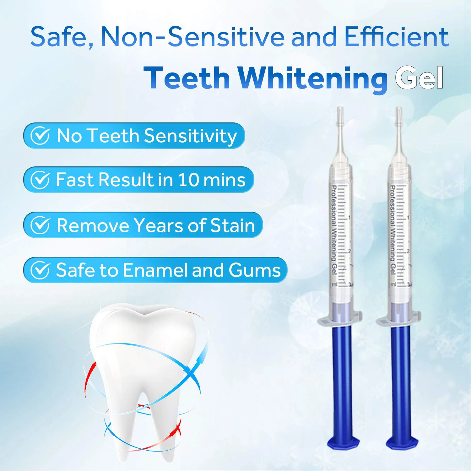 Teeth Whitening Gel Refill Syringe Tooth Bleaching Gel Bleach For Invisalign Style Tray Dental Grade Tooth Whitener White Kit