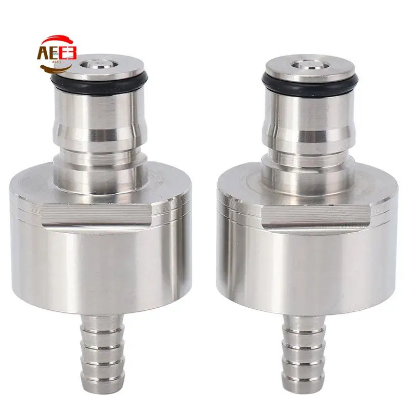 AEE3-2Pcs/Lot 304 Stainless Steel Carbonation Cap 5/16 Inch Barb, Ball Lock Type, Fit Soft Drink PET Bottles, Homebrew Kegging