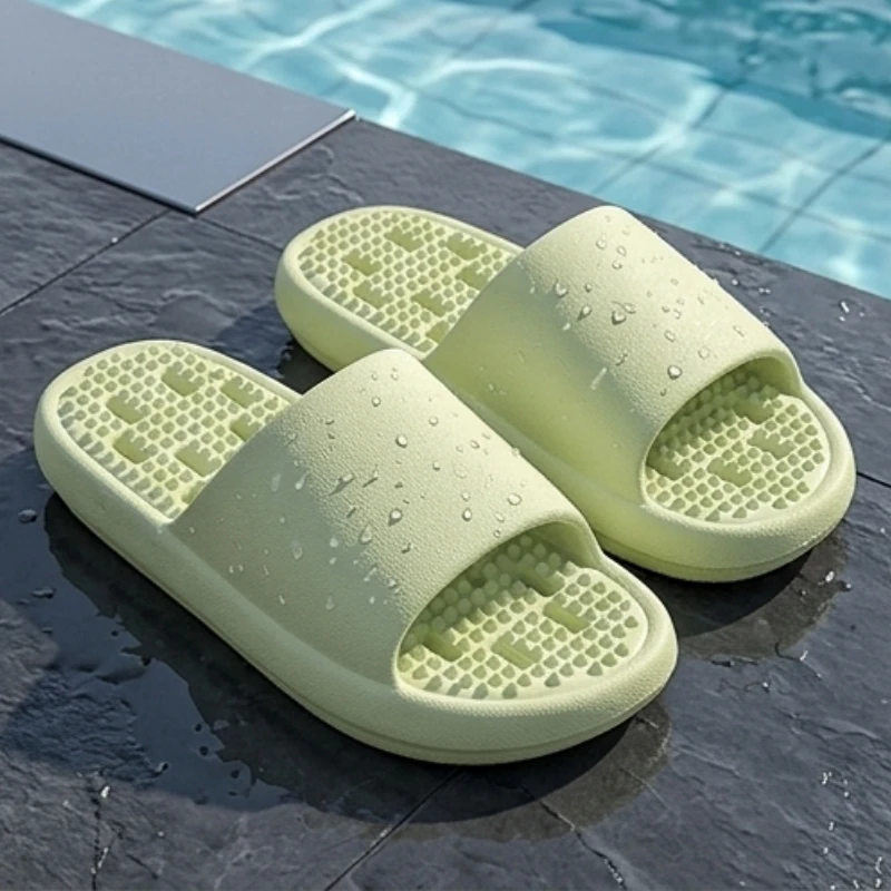 Women Hollow Out Drainage Slippers Open Toe Quick Drying Non Slip Breathable Soft Shower  Bathroom Beach Pool Indoor Outdoor