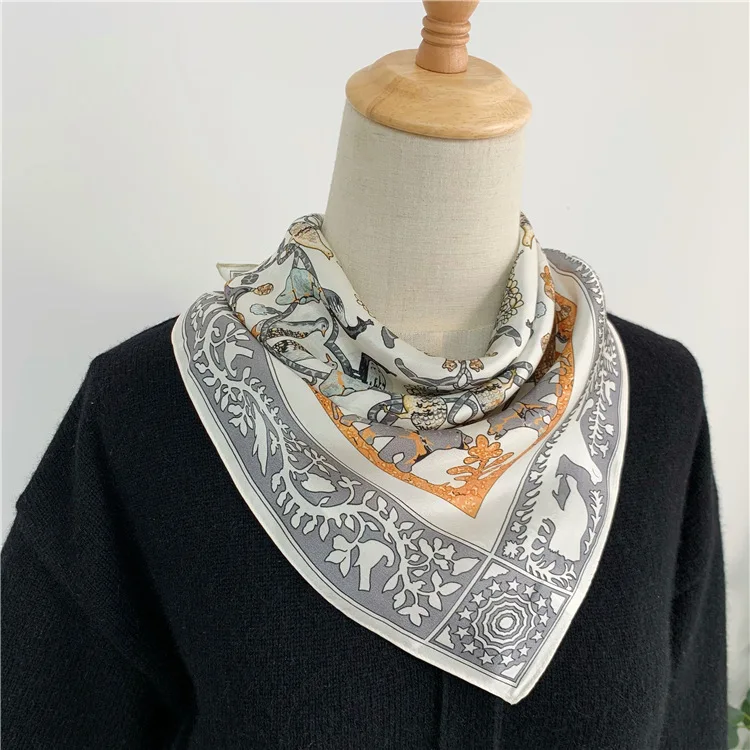 وشاح حريري متعدد الاستخدامات على شكل مملكة الحيوانات وشاح مربع صغير #6