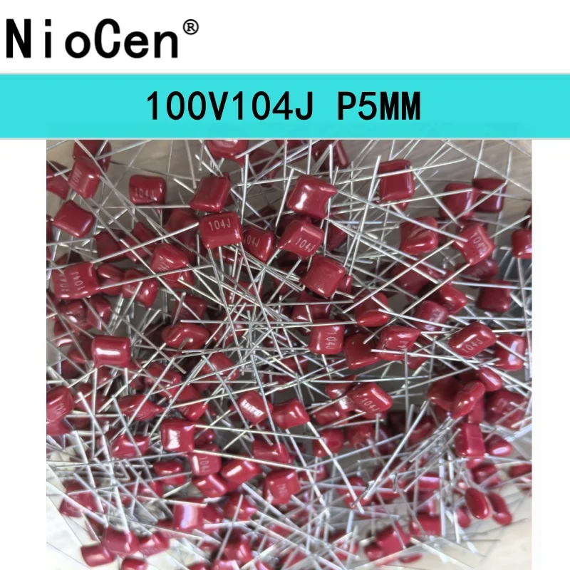 

（100pcs）CBB22 100V104J metalized film capacitor 100V104J 0.1UF100NF 250V p5mm