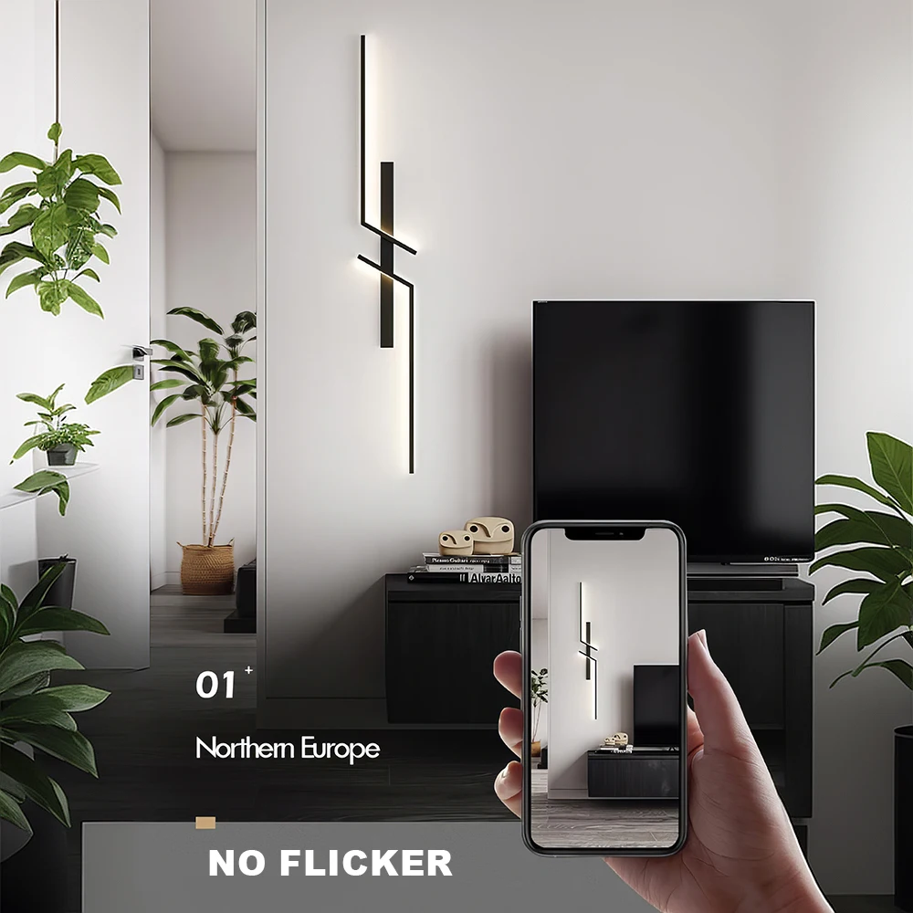 Modern LED Wall Lamp 3000K 4000K 6000K, Minimalist Wall Sconce for Bedroom Bedside Living Room TV Sofa Background Indoor
