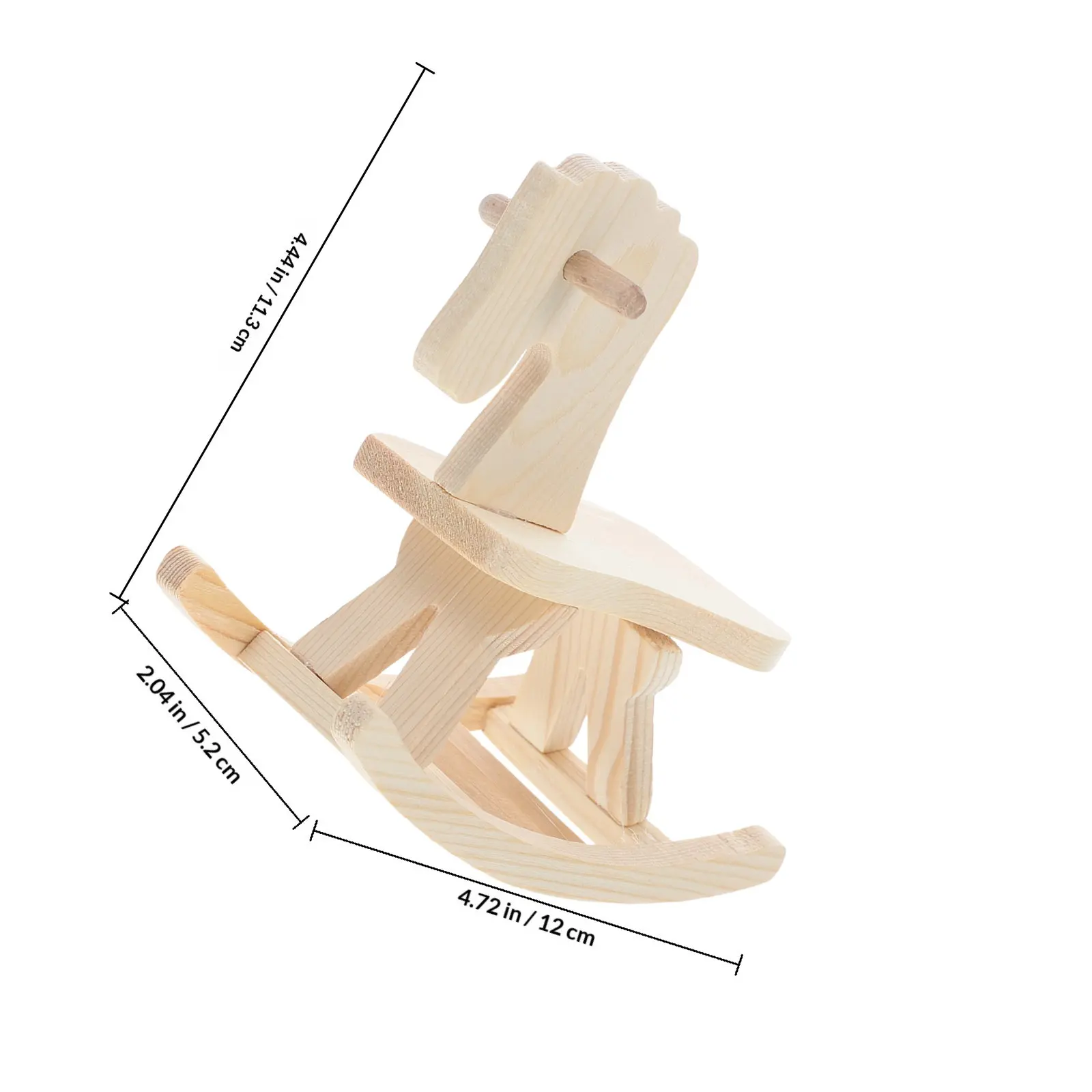1Set Wooden Rocking Horse DIY Kit for Students Children Unfinished Craft Material Fine Motor Skill Building Classroom Project
