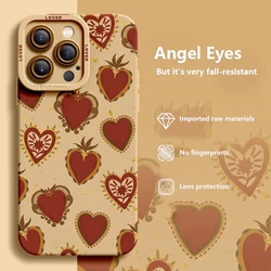 Deluxe Case For iphone 15 14 13 12 11 Pro Max X XR Xs Silicone Advanced Cell Phone Protective Cover Anti-fall Retro Love