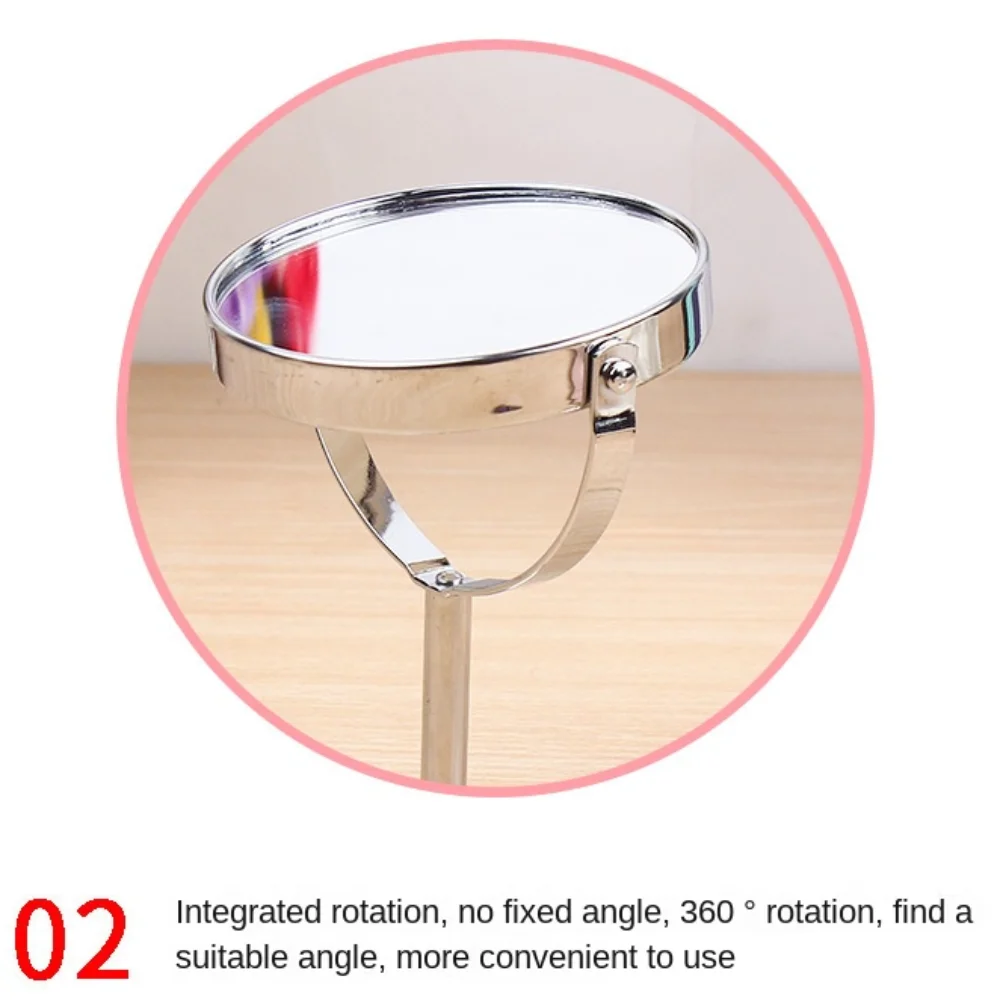360 °   Rotatable Double Sided Vanity Mirror รูปไข่ 1:2 แว่นขยาย Nordic แต่งหน้ากระจกความละเอียดสูง Simple Desktop Stand Mirror