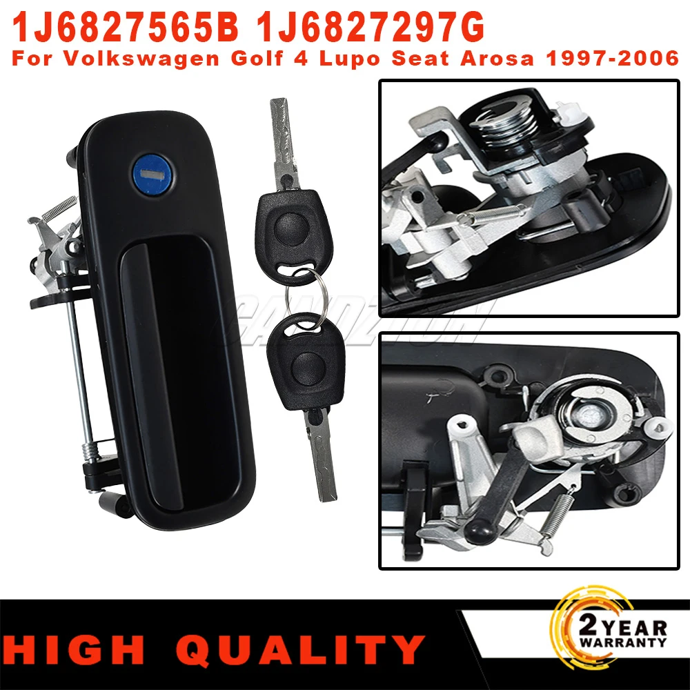 

Новая ручка багажника с 2 ключами, черная для VW Golf 4 Lupo Seat Arosa 1997-2006, запираемая ручка, автомобильные аксессуары 1J6827565B 1J6827297G