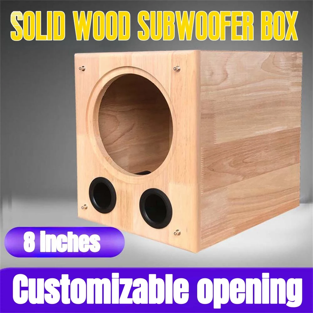 DIY Vehicle Audio Modification,8-inch Solid Wood Subwoofer Empty Box, Car/Home Speaker Housing,Speaker Box,Customizable Openings