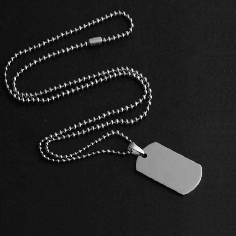 Dog Tag Military Tag Necklace Titanium Steel Blank Military Tag Pendant Necklace For Halloween Party Favors Christmas gift