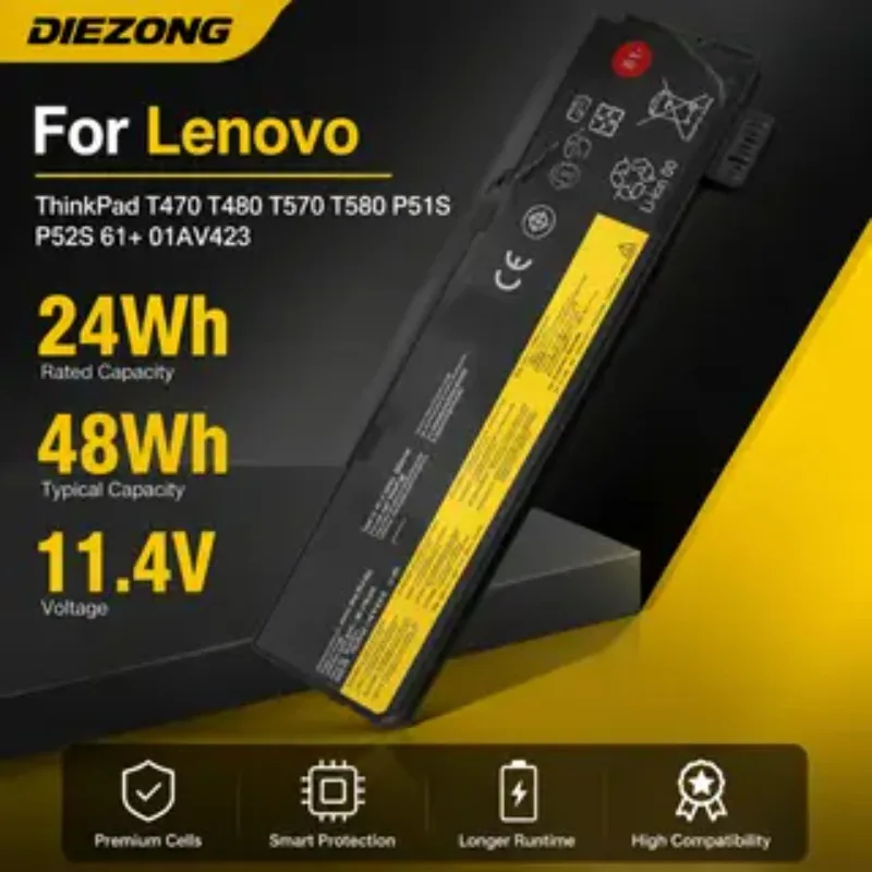 

Upgrade 24Wh 48Wh 11.4V T470 Rechargeable Battery for Lenovo ThinkPad T470 T480 T570 T580 P51S P52S 61+ 01AV423 Laptop Battery