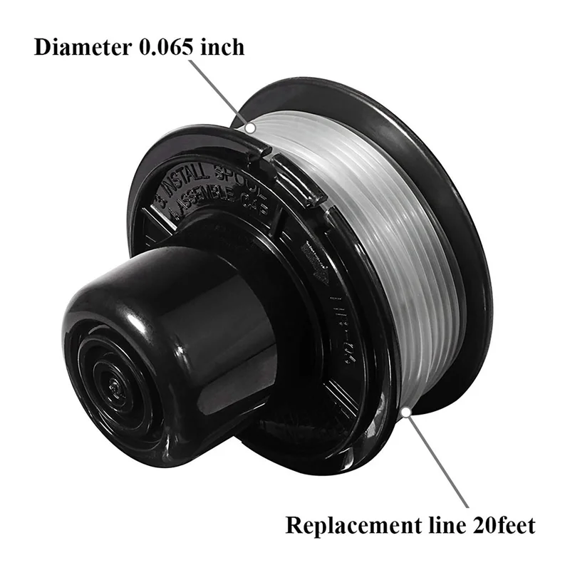 AB33-RS-136 Replacement String Trimmer Spool Line For BLACK+DECKER ST4000 ST4500 (2 Spool, 2 Cap And 2 Spring)