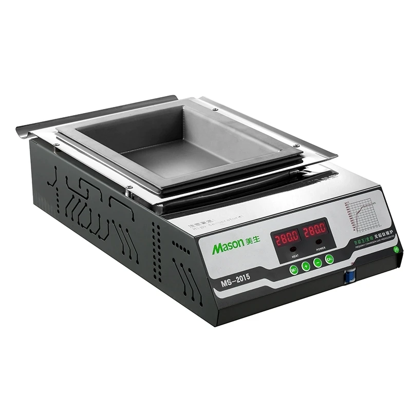 MS-2015 Pentola per saldatura senza piombo Display digitale intelligente 1500w stagno di fusione 9,8 kg forno di stagno di fusione quadrato regolabile a temperatura
