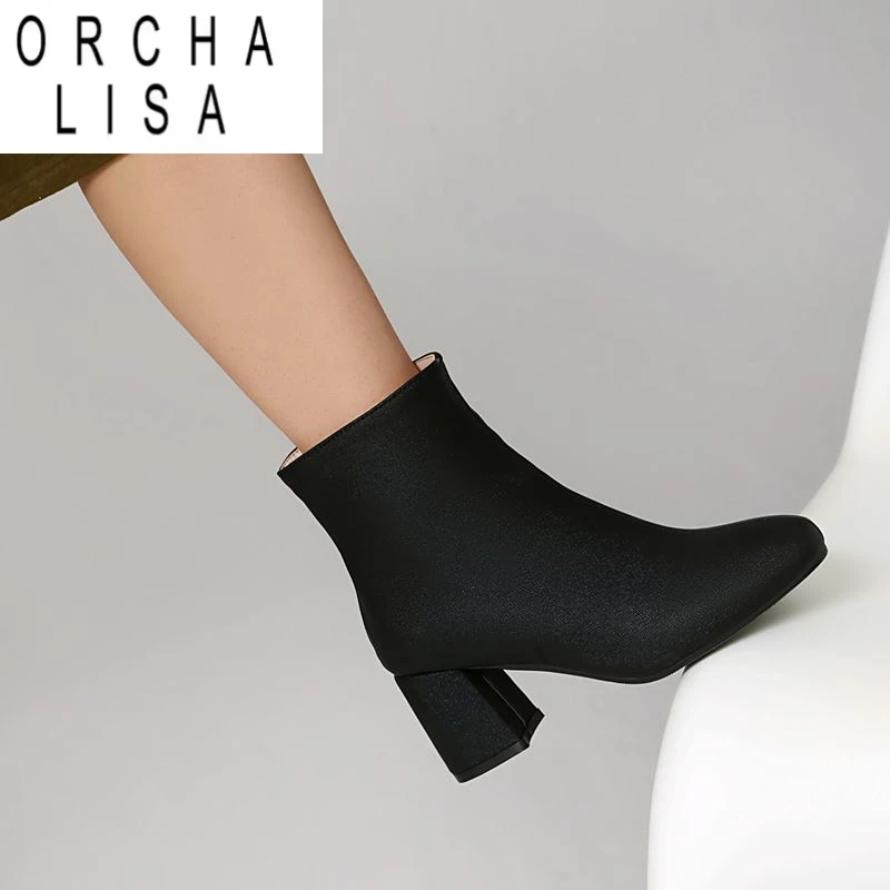 

ORCHA LISA/женские ботильоны с круглым носком на блочном каблуке 6,5 см, размеры 46, 47, 48, пикантные элегантные вечерние офисные женские ботильоны