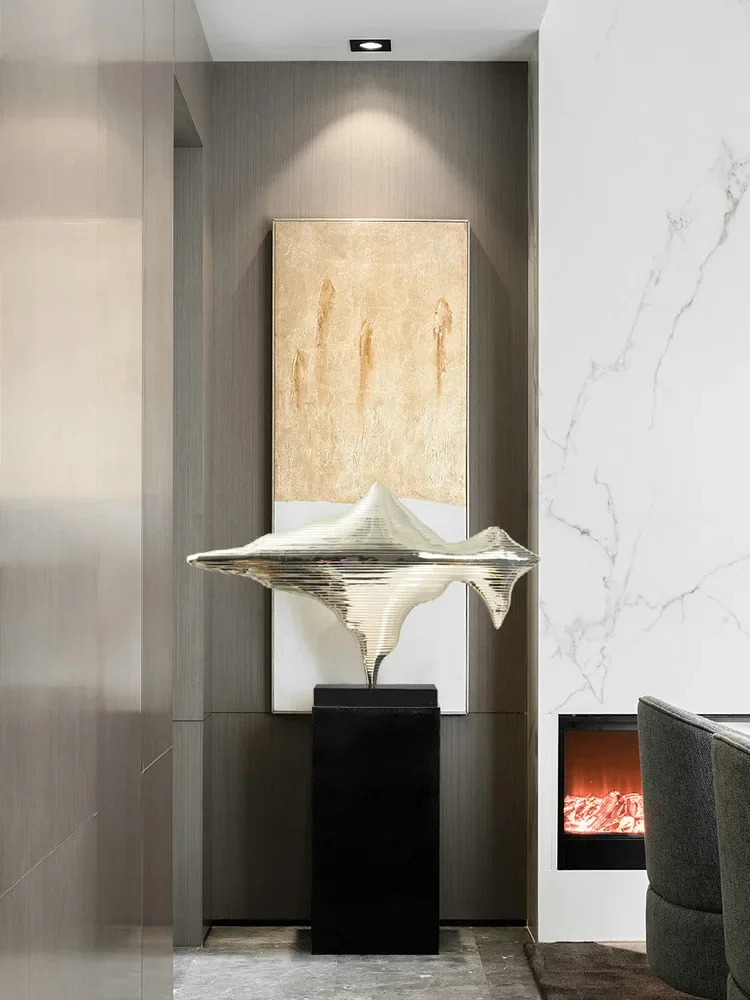 山の景色を望むアートホームデコレーション、リビングルーム、ホテル、クラブハウス、フロントデスク、ライトラグジュアリー、モダン彫刻