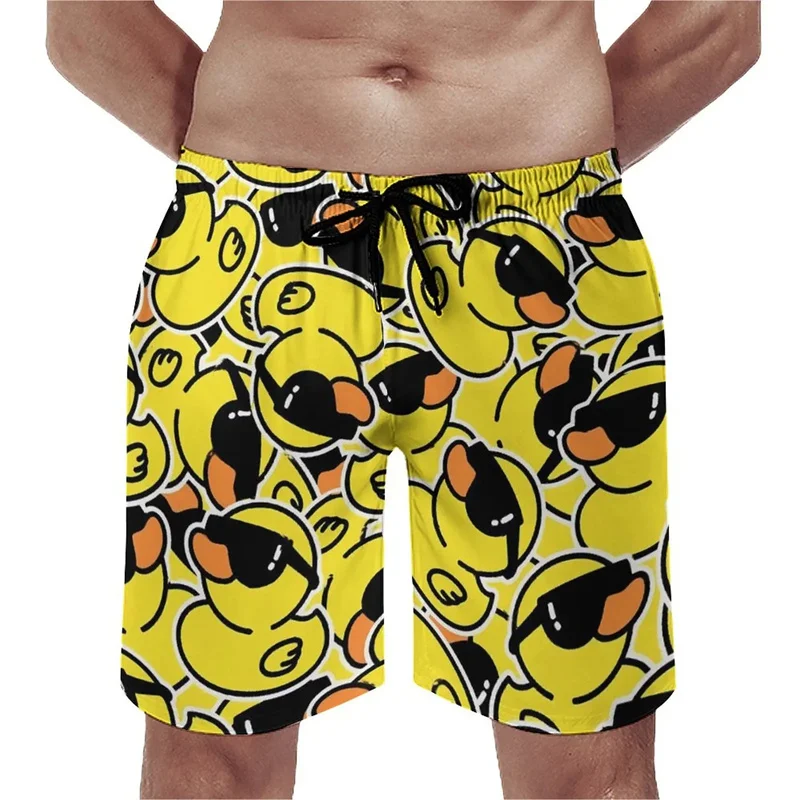 Summer New 3D Printed Cute Animal Yellow Duck Beach Shorts For Men Kid Funny Streetwear Swimming Trunks Fashion Cool Short Pants